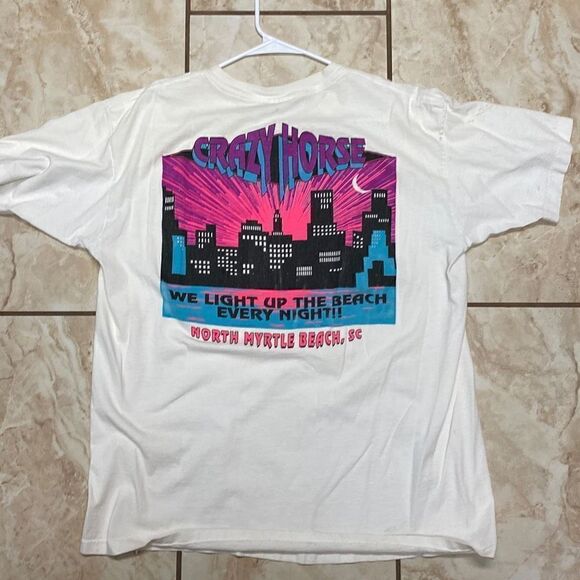 All Sport Men's Vintage Crazy Horse Gentlemen's Club T-shirt White XL Pre-owned - Picture 1 of 7